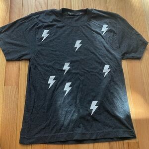 John Eshaya Small Black Lightning Bolt Tee-Shirt